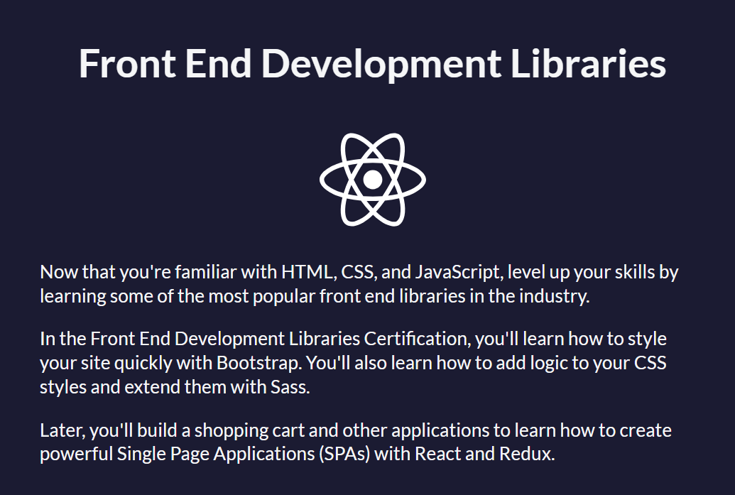 Front End Development Libraries by FreeCodeCamp