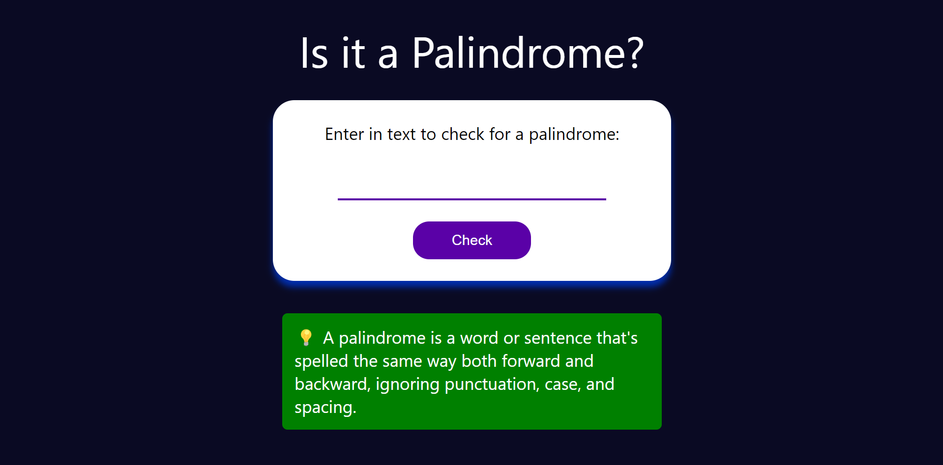Palindrome Checker