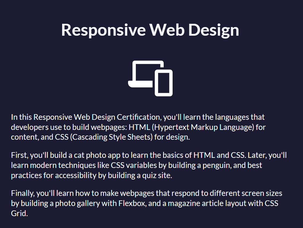 Responsive Web Design by FreeCodeCamp