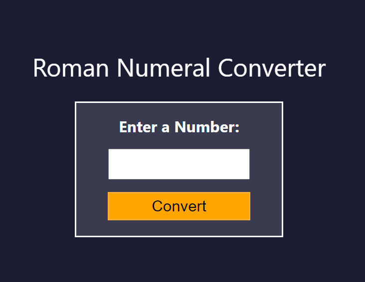 Roman Numeral Converter