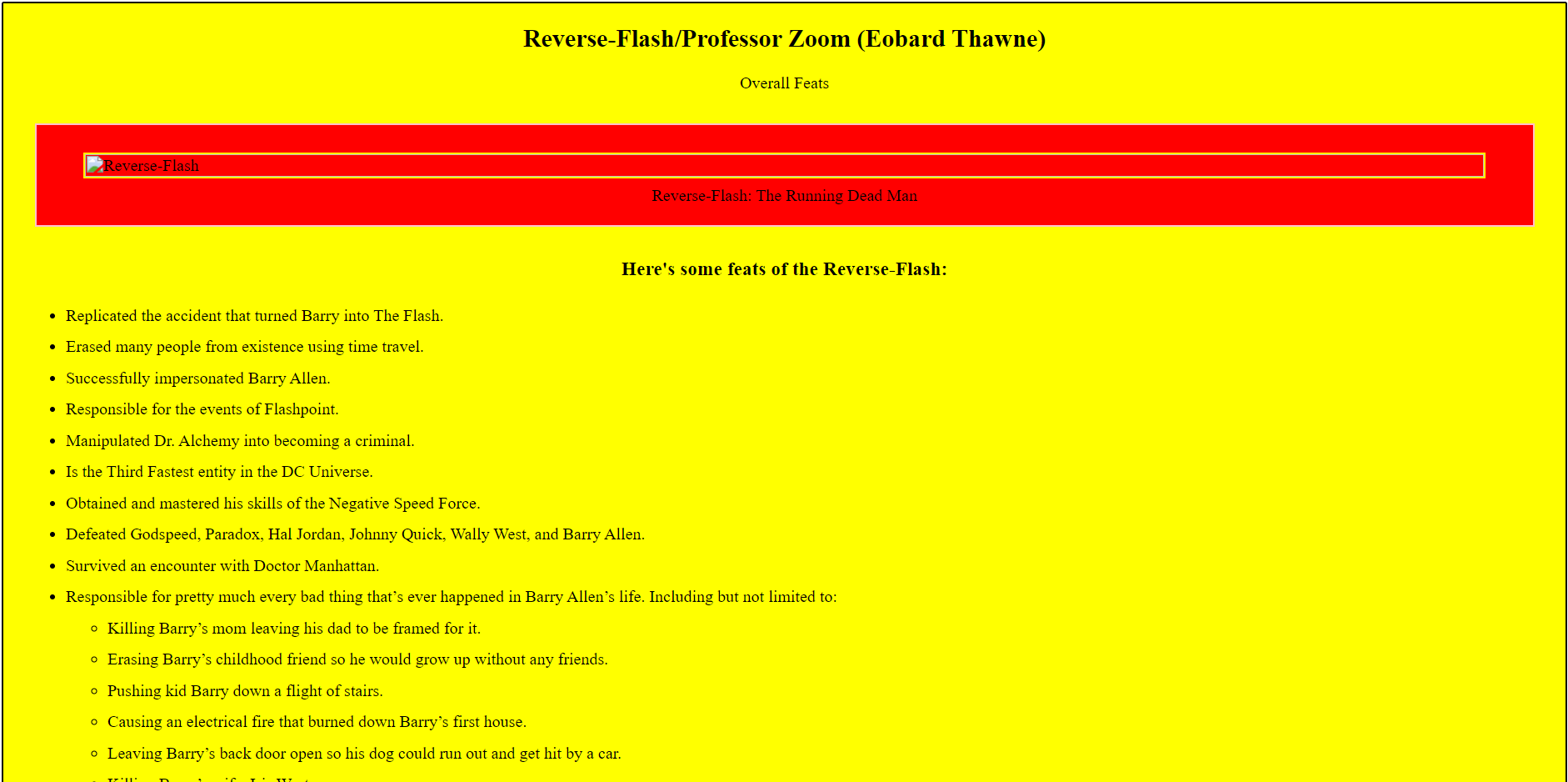 Basic Tribute Page